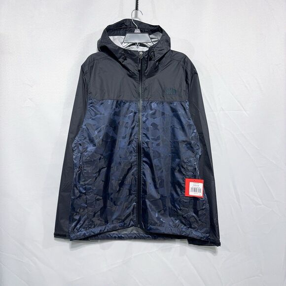 The North Face Mens L Severus Waterproof Rain Jacket Urban Navy Camo MTN Sports - Picture 1 of 12